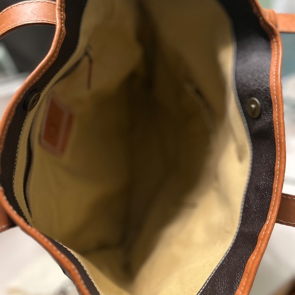 Large Brown Leather Tote - Picture 3 of 4